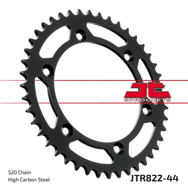 JT SPROCKETS JTR822.44 REAR REPLACEMENT SPROCKET 44 TEETH 520 PITCH NATURAL C49 HIGH CARBON STEEL