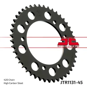 JT SPROCKETS JTR1131.45 REAR REPLACEMENT SPROCKET 45 TEETH 420 PITCH NATURAL C49 HIGH CARBON STEEL