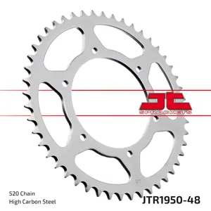 JT SPROCKETS JTR1950.48 REAR REPLACEMENT SPROCKET 48 TEETH 520 PITCH NATURAL C49 HIGH CARBON STEEL