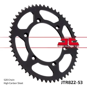 JT SPROCKETS JTR822.53 REAR REPLACEMENT SPROCKET 53 TEETH 520 PITCH NATURAL C49 HIGH CARBON STEEL