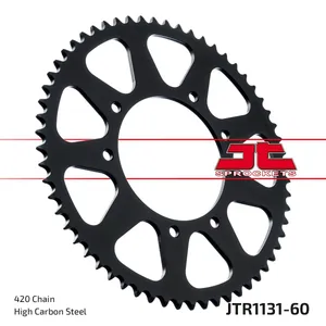 JT SPROCKETS JTR1131.60 REAR REPLACEMENT SPROCKET 60 TEETH 420 PITCH BLACK C49 HIGH CARBON STEEL