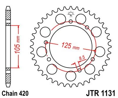 JT SPROCKETS JTR1131.60 REAR REPLACEMENT SPROCKET 60 TEETH 420 PITCH BLACK C49 HIGH CARBON STEEL