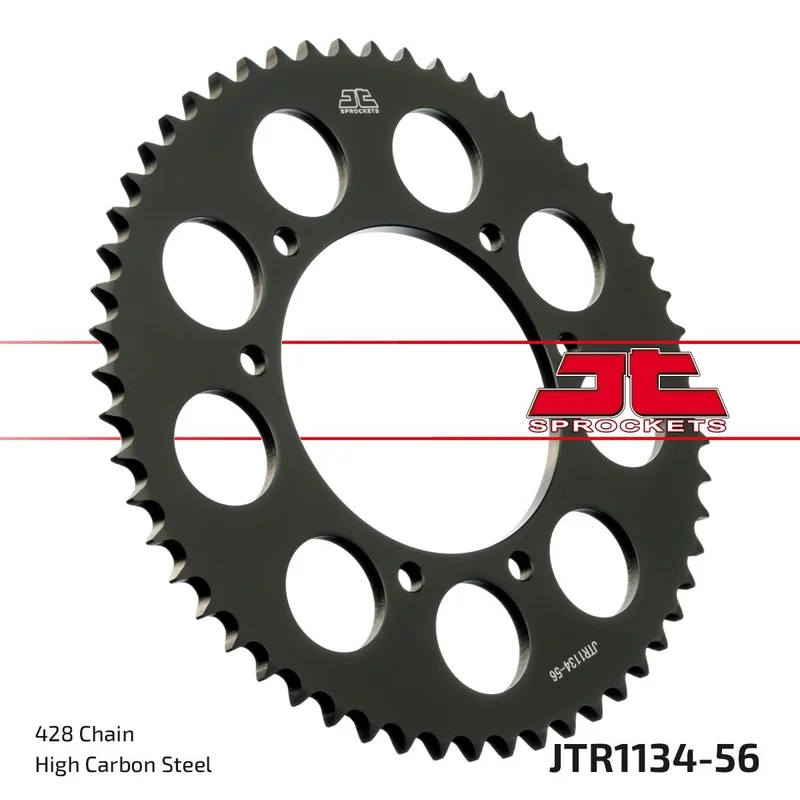 JT SPROCKETS JTR1134.56 REAR REPLACEMENT SPROCKET 56 TEETH 428 PITCH BLACK C49 HIGH CARBON STEEL