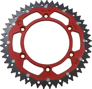 MOOSE OFFROAD HARD-PARTS REAR SPROCKET / 49 TEETH / 520 PITCH / RED/NATURAL / ALUMINIUM/STEEL
