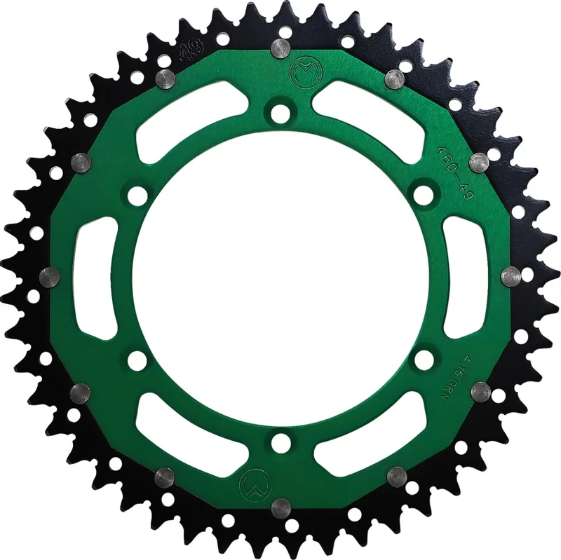 Moose Offroad REAR SPROCKET / 49 TEETH / 520 PITCH / GREEN/NATURAL / ALUMINIUM/STEEL