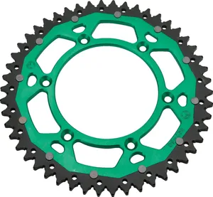 MOOSE OFFROAD HARD-PARTS REAR SPROCKET / 50 TEETH / 520 PITCH / GREEN/NATURAL / ALUMINIUM/STEEL
