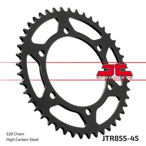 JT SPROCKETS JTR855.45ZBK REAR REPLACEMENT SPROCKET 45 TEETH 520 PITCH BLACK C49 HIGH CARBON STEEL