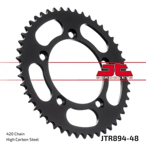 JT SPROCKETS JTR894.48ZBK REAR REPLACEMENT SPROCKET 48 TEETH 420 PITCH BLACK C49 HIGH CARBON STEEL