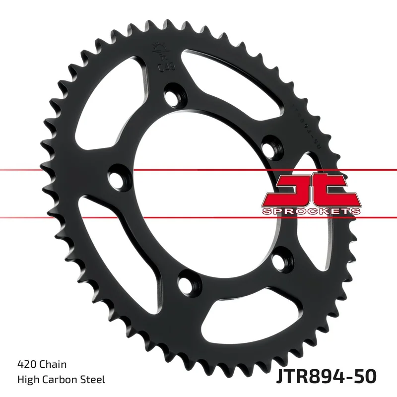 JT SPROCKETS JTR894.50ZBK REAR REPLACEMENT SPROCKET 50 TEETH 420 PITCH BLACK C49 HIGH CARBON STEEL