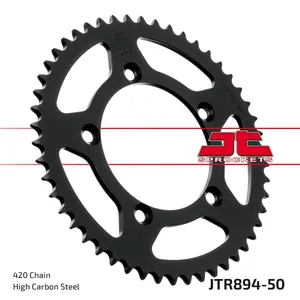 JT SPROCKETS JTR894.50ZBK REAR REPLACEMENT SPROCKET 50 TEETH 420 PITCH BLACK C49 HIGH CARBON STEEL