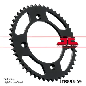 JT SPROCKETS JTR895.49ZBK REAR REPLACEMENT SPROCKET 49 TEETH 428 PITCH BLACK C49 HIGH CARBON STEEL