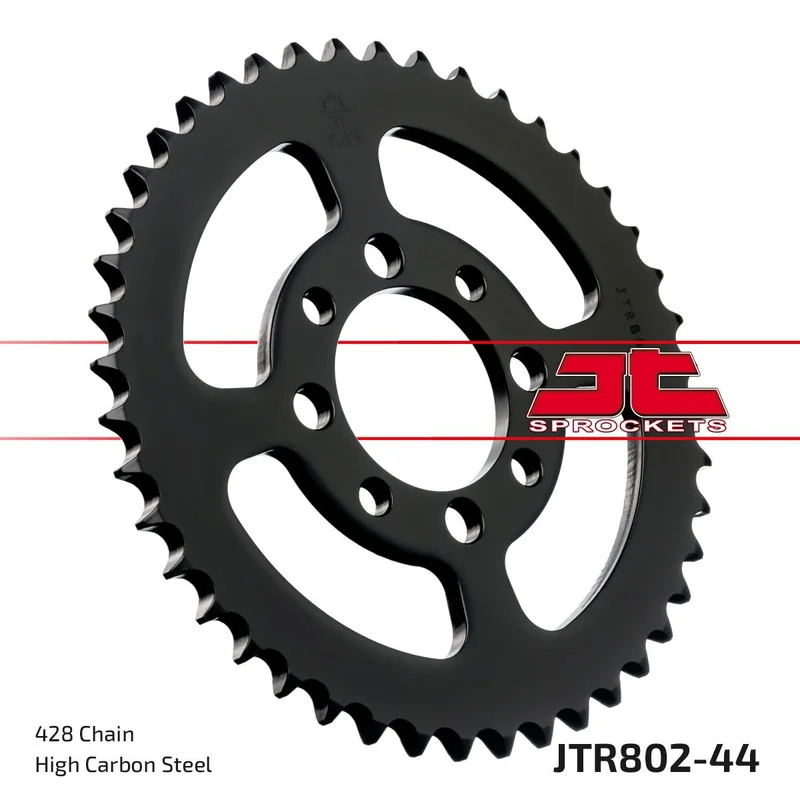 JT SPROCKETS JTR802.44 REAR REPLACEMENT SPROCKET 44 TEETH 428 PITCH NATURAL C49 HIGH CARBON STEEL