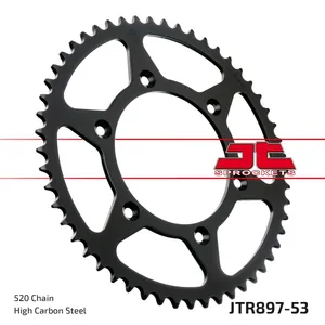 JT SPROCKETS JTR897.53 REAR REPLACEMENT SPROCKET 53 TEETH 520 PITCH BLACK C49 HIGH CARBON STEEL