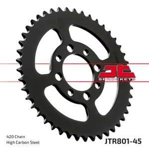 JT SPROCKETS JTR801.45 REAR REPLACEMENT SPROCKET 45 TEETH 420 PITCH NATURAL C49 HIGH CARBON STEEL