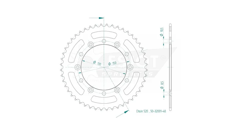 ESJOT SPROCKET REAR 48T 520