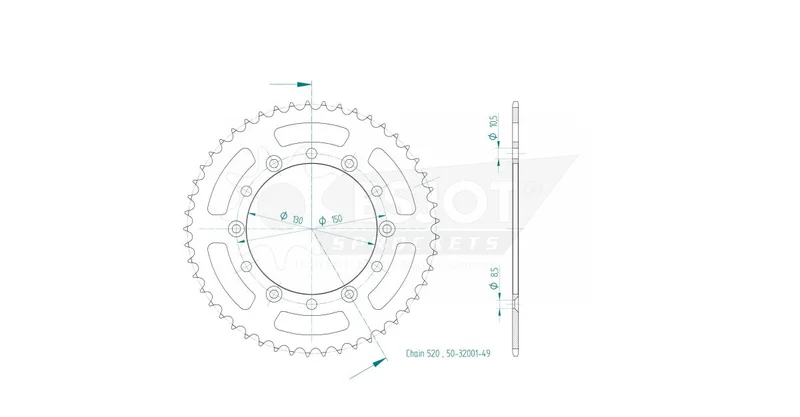 ESJOT SPROCKET REAR 49T 520