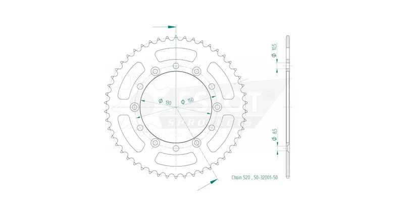 ESJOT SPROCKET REAR 50T 520