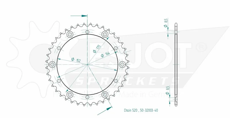 ESJOT SPROCKET REAR 40T 520