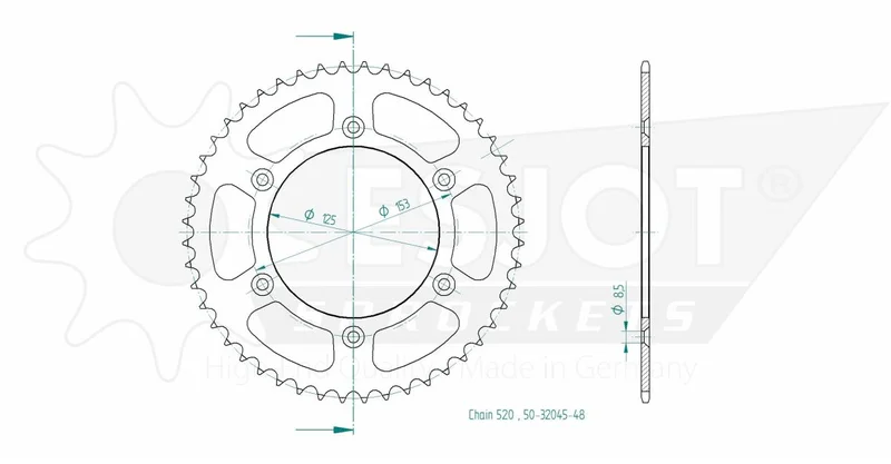 ESJOT SPROCKET REAR 48T 520