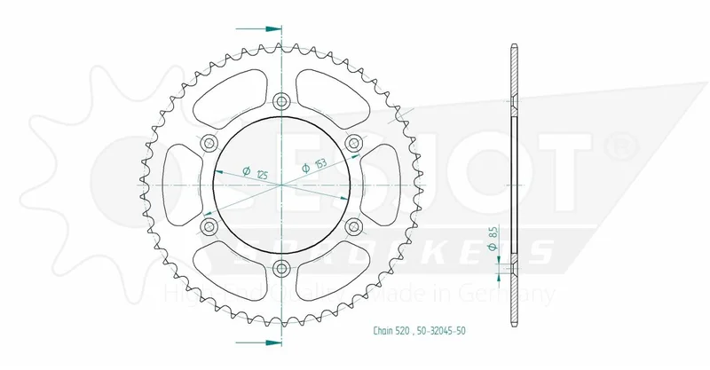 ESJOT SPROCKET REAR 50T 520