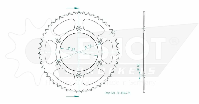 ESJOT SPROCKET REAR 51T 520