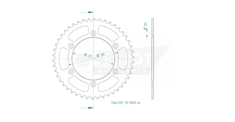 ESJOT SPROCKET REAR 46T 520