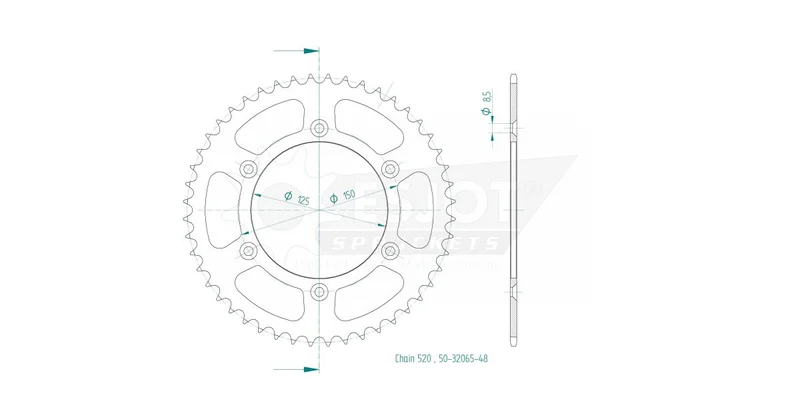 ESJOT SPROCKET REAR 48T 520