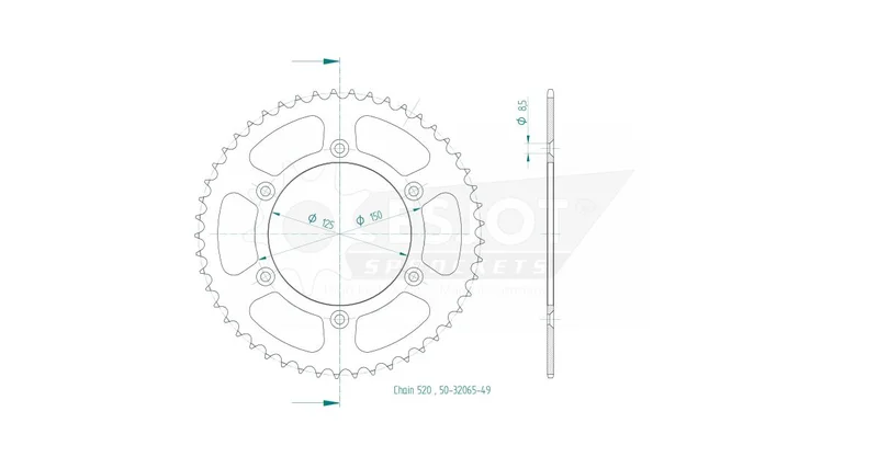 ESJOT SPROCKET REAR 49T 520