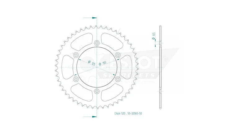 ESJOT SPROCKET REAR 50T 520