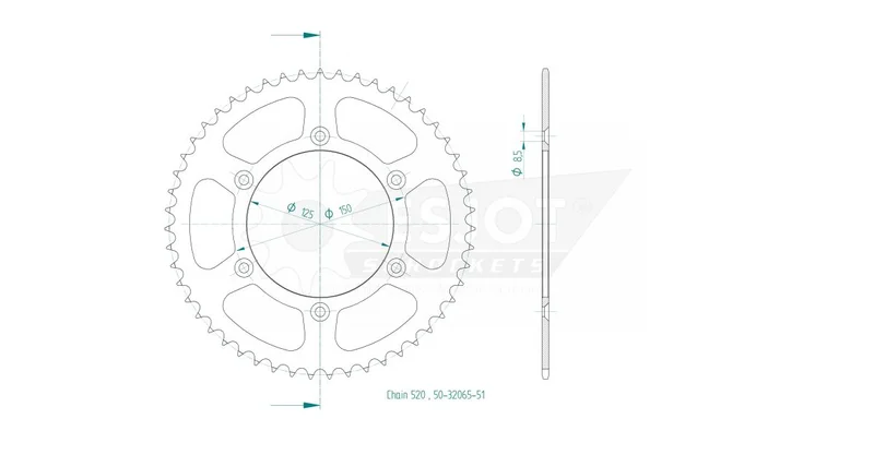 ESJOT SPROCKET REAR 51T 520