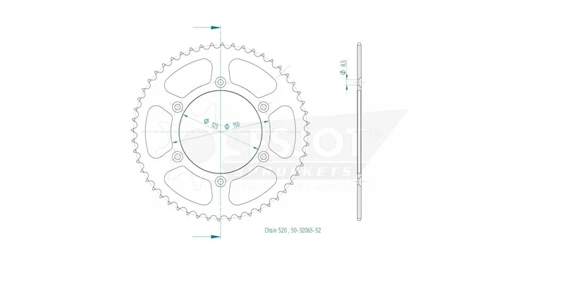 ESJOT SPROCKET REAR 52T 520