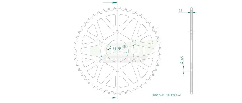 ESJOT SPROCKET REAR 48T 520