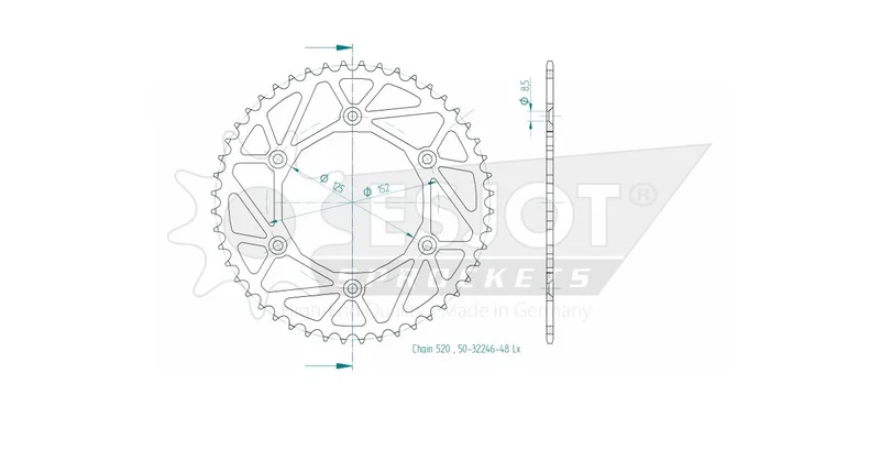 ESJOT SPROCKET REAR 48T 520