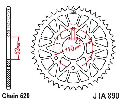 JT SPROCKETS SPROCKET RL 42T BLK