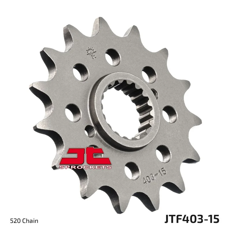 JT SPROCKETS JTF403.15 FRONT REPLACEMENT SPROCKET 15 TEETH 520 PITCH NATURAL CHROMOLY STEEL ALLOY