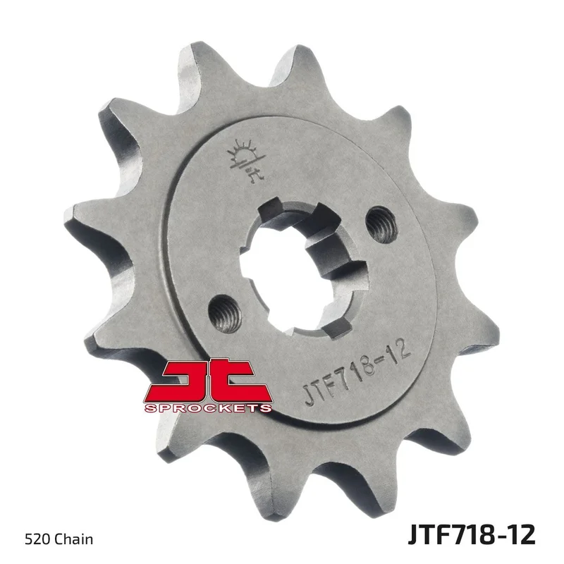 JT SPROCKETS JTF718.12 FRONT REPLACEMENT SPROCKET 12 TEETH 520 PITCH NATURAL CHROMOLY STEEL ALLOY