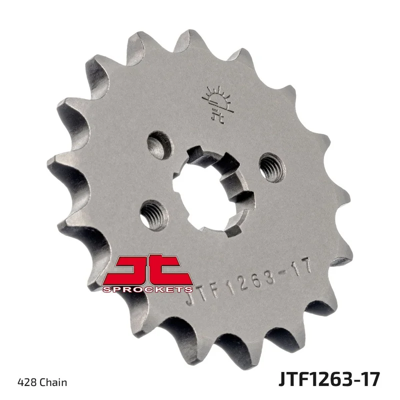 JT SPROCKETS JTF1263.17 FRONT REPLACEMENT SPROCKET 17 TEETH 428 PITCH NATURAL CHROMOLY STEEL ALLOY