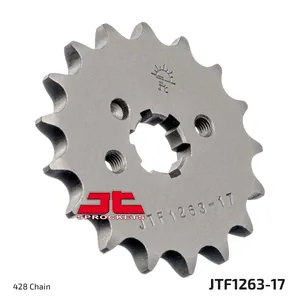 JT SPROCKETS JTF1263.17 FRONT REPLACEMENT SPROCKET 17 TEETH 428 PITCH NATURAL CHROMOLY STEEL ALLOY