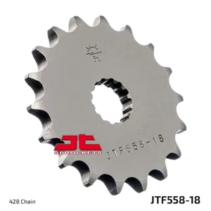 JT SPROCKETS JTF558.18 FRONT REPLACEMENT SPROCKET 18 TEETH 428 PITCH NATURAL CHROMOLY STEEL ALLOY
