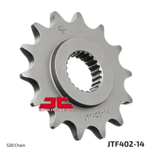 JT SPROCKETS JTF402.14 FRONT REPLACEMENT SPROCKET 14 TEETH 520 PITCH NATURAL CHROMOLY STEEL ALLOY