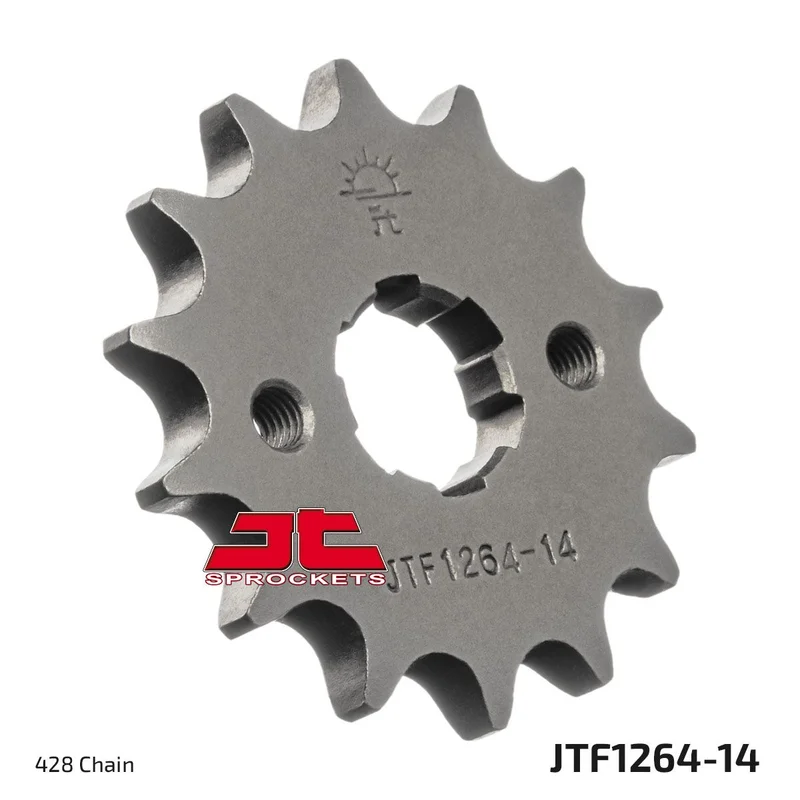 JT SPROCKETS JTF1264.14 FRONT REPLACEMENT SPROCKET 14 TEETH 428 PITCH NATURAL SCM420 CHROMOLY STEEL ALLOY