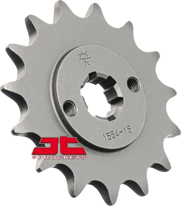 JT SPROCKETS JTF1554.15 FRONT REPLACEMENT SPROCKET 15 TEETH 520 PITCH NATURAL SCM420 CHROMOLY STEEL ALLOY