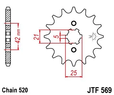 JT SPROCKETS JTF569.18 FRONT REPLACEMENT SPROCKET 18 TEETH 520 PITCH NATURAL SCM420 CHROMOLY STEEL ALLOY
