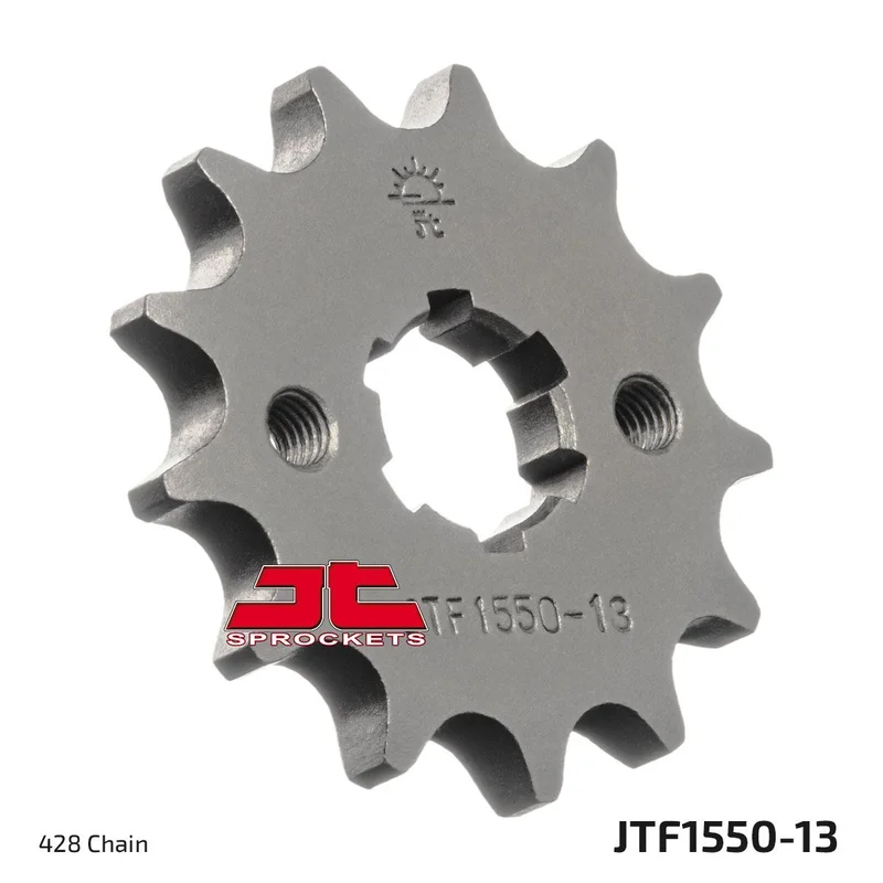 JT SPROCKETS JTF1550.13 FRONT REPLACEMENT SPROCKET 13 TEETH 428 PITCH NATURAL SCM420 CHROMOLY STEEL ALLOY