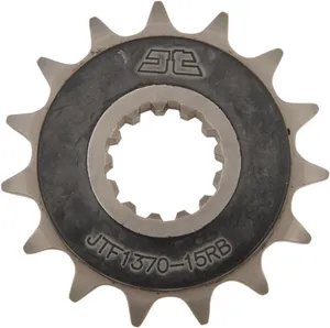 JT SPROCKETS JTF1370.15RB FRONT RUBBER CUSHIONED SPROCKET 15 TEETH 525 PITCH NATURAL SCM420 CHROMOLY STEEL ALLOY
