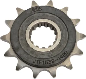 JT SPROCKETS JTF1539.14RB FRONT RUBBER CUSHIONED SPROCKET 14 TEETH 520 PITCH NATURAL SCM420 CHROMOLY STEEL ALLOY