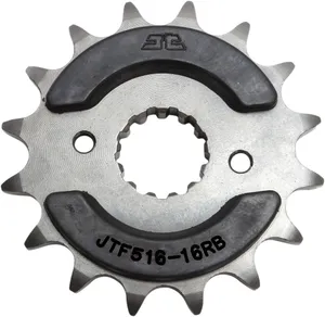 JT SPROCKETS JTF516.16RB FRONT RUBBER CUSHIONED SPROCKET 16 TEETH 520 PITCH NATURAL SCM420 CHROMOLY STEEL ALLOY