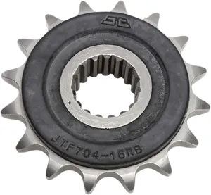 JT SPROCKETS JTF704.16RB FRONT RUBBER CUSHIONED SPROCKET 16 TEETH 525 PITCH NATURAL SCM420 CHROMOLY STEEL ALLOY