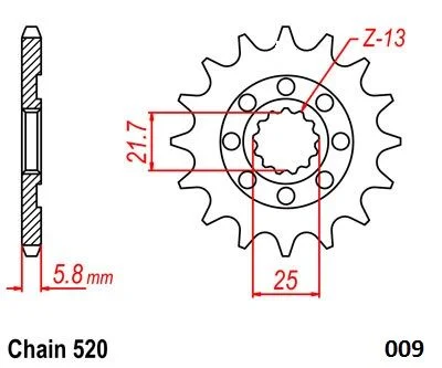 MOTO-MASTER FRONT SPROCKET 520 15T