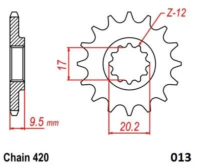 MOTO-MASTER FRONT SPROCKET 420 14T